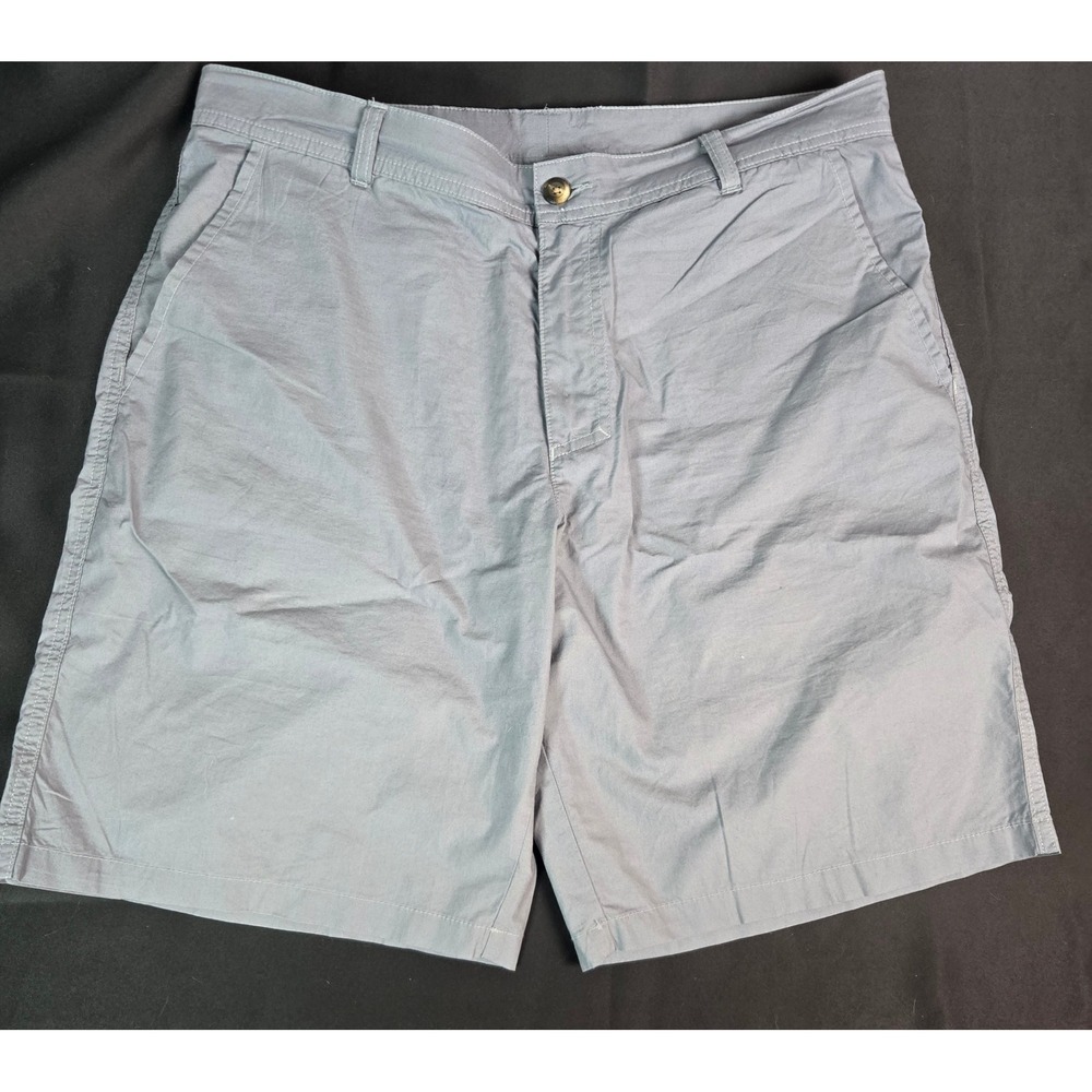 Columbia Mens Gray Cotton Hiking Trail Shorts 36W 10L AM4471 Flat Front Outdoor